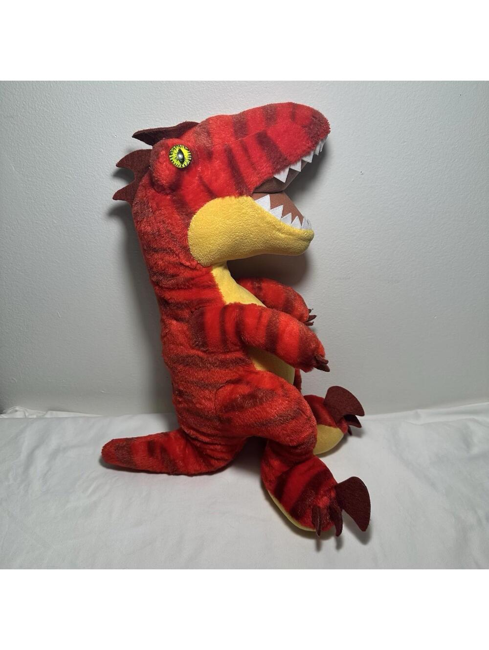 19" Build A Bear Red Dinosaur T Rex Velociraptor Raptor Plush Stuffed Animal